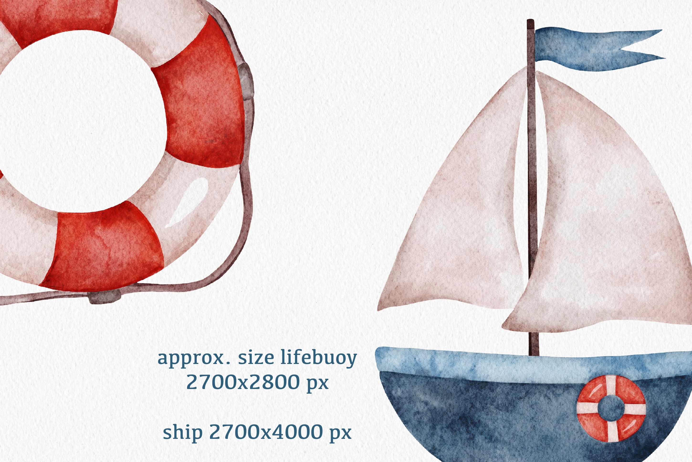Nautical Watercolor Clipart Ocean Sea - photo 5