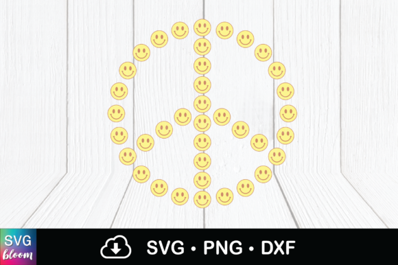 Peace Sign Retro Smiley Face Png Svg Dxf Graphic Graphic Templates By SVG Bloom