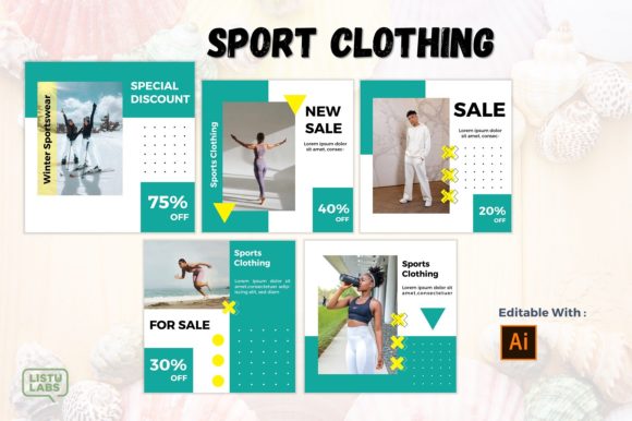 Template Instagram Feed Sport Clothing Graphics
