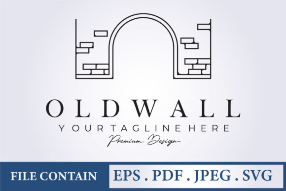 Weathered, Old, Ancient Wall Logo Line