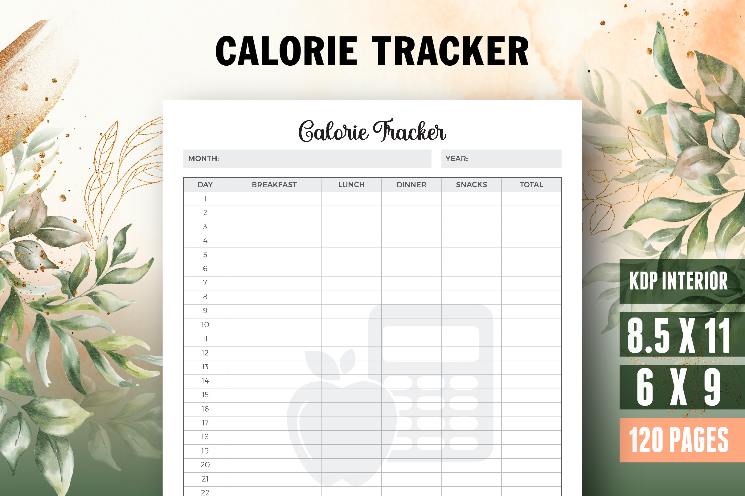 Calorie Tracker, Daily Calorie Counting Graphic by Vector Cafe ...