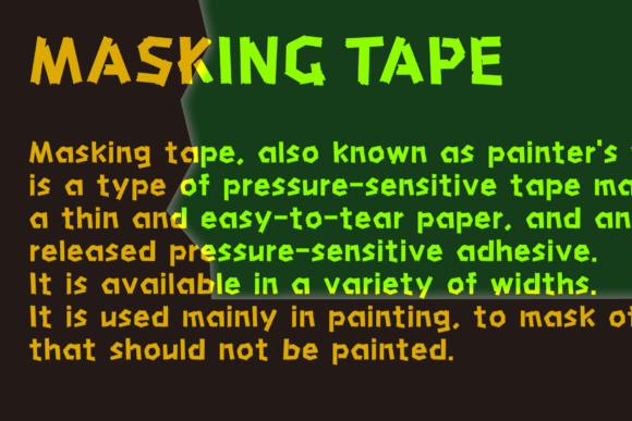 HU Masking Tape Font PNG with transparent background - Preview 1