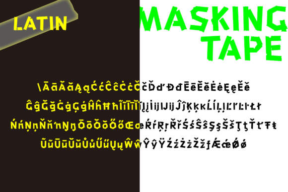 HU Masking Tape Font PNG with transparent background - Preview 3