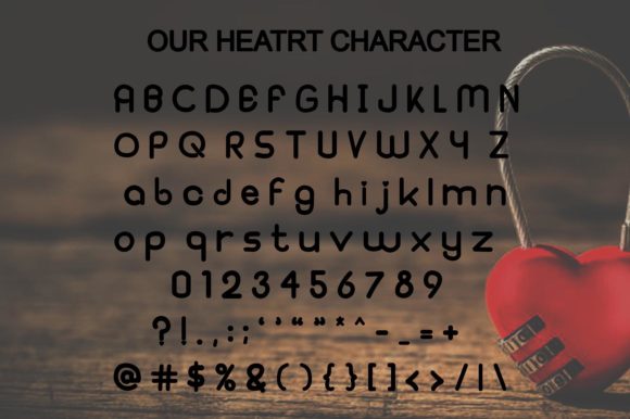 Our Heart Font PNG with transparent background - Preview 4