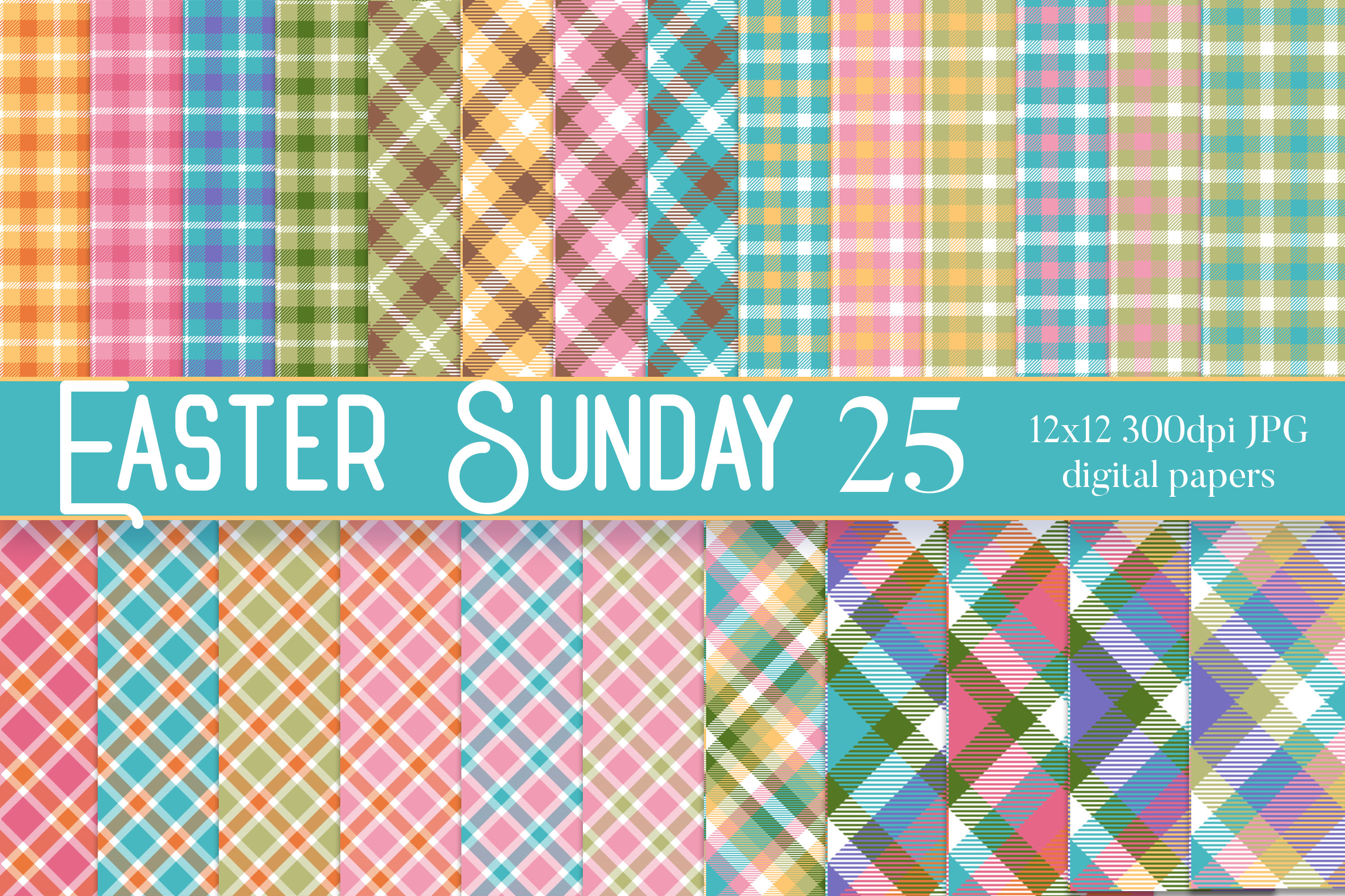 Easter Sunday Plaid Digital Paper Bundle Graphic by Designing with ...