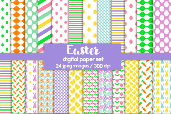 Easter Digital Paper, Scrapbook Paper Afbeelding Papieren Patronen Door sashanikart