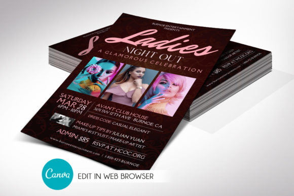 Ladies Night Flyer Canva Template