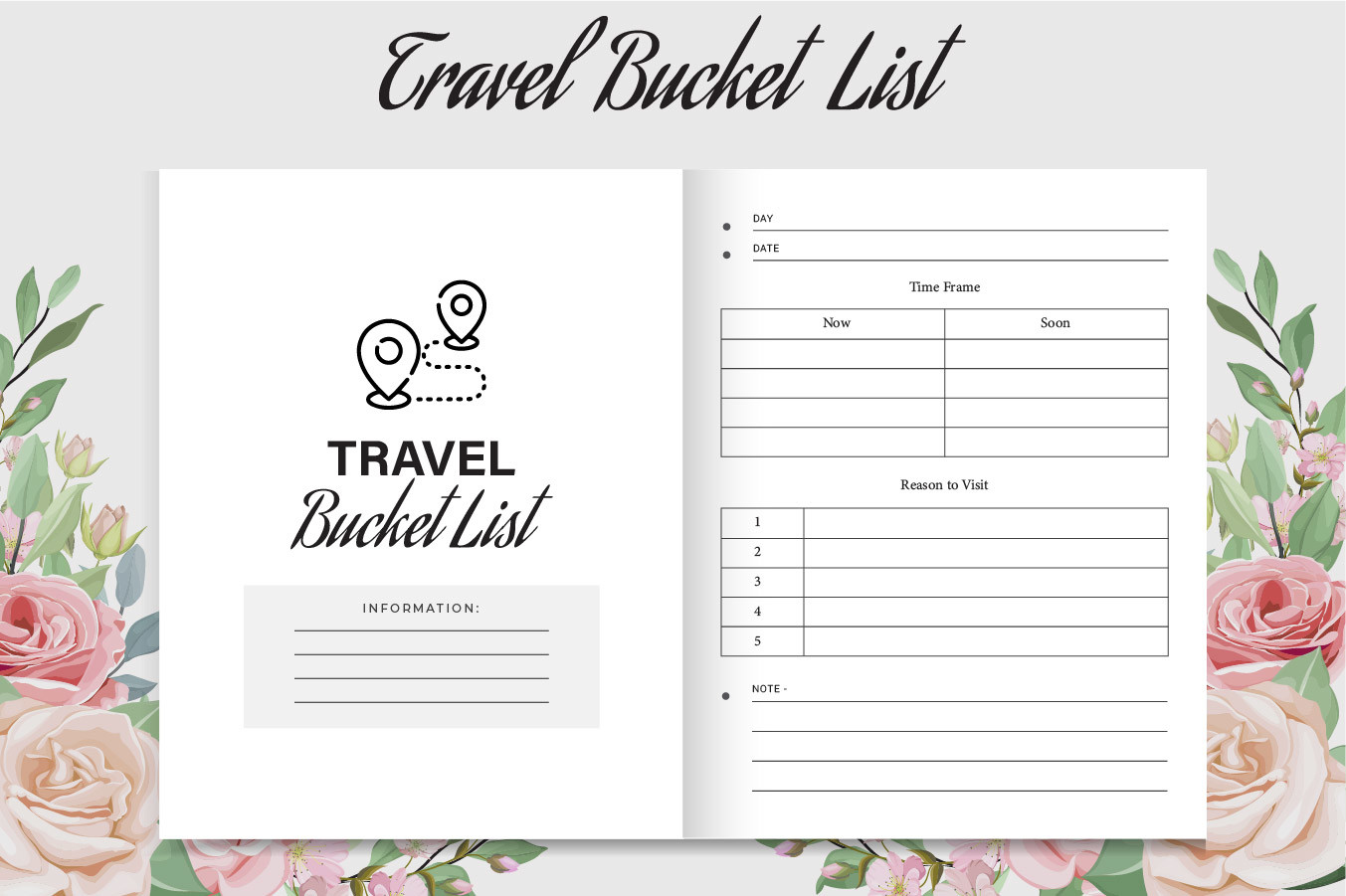 Travel Bucket List Kdp Interior Graphic by printile · Creative Fabrica