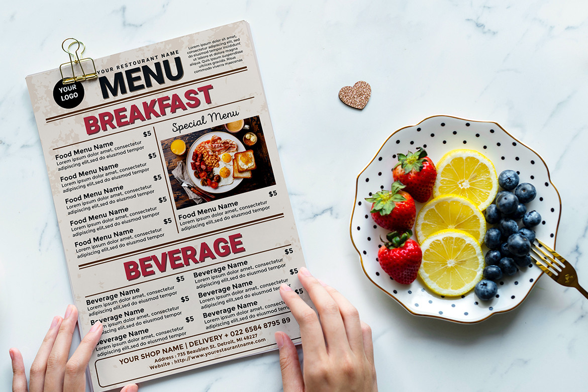 Breakfast Menu Color Breakfast Menu Graphic by Matthew Design · Creative Fabrica