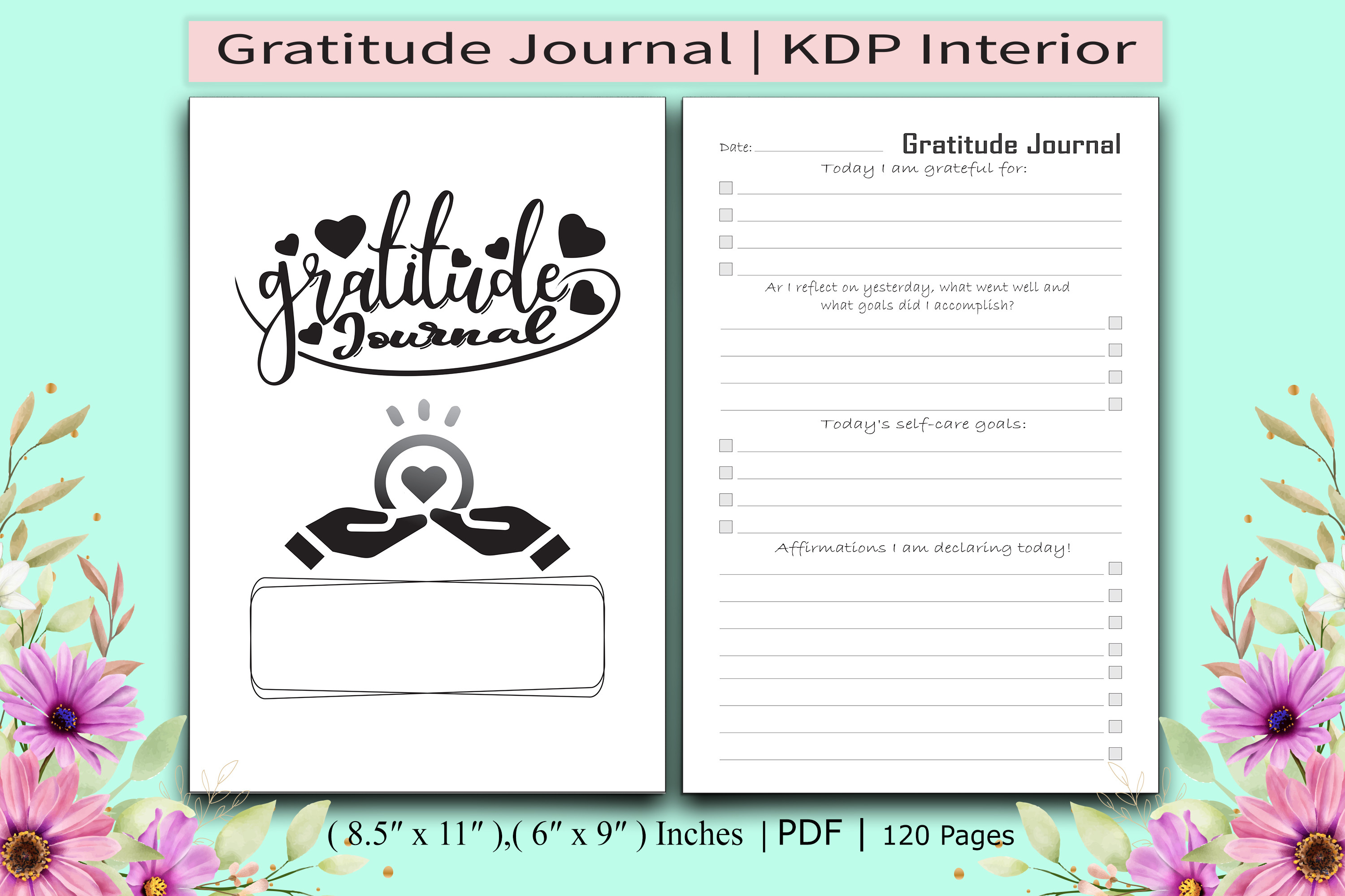 Gratitude Journal | KDP Interior Graphic by RightDesign · Creative Fabrica