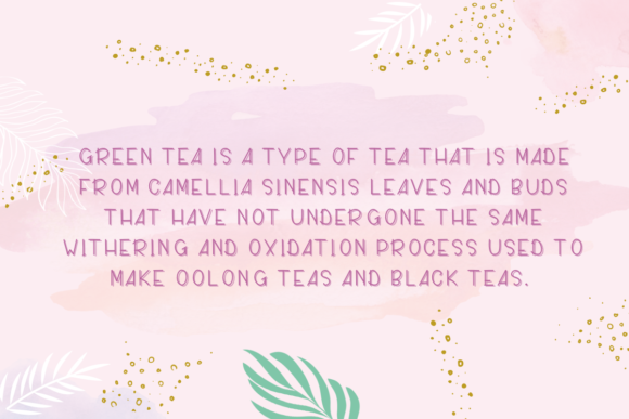Green Tea and Toast Font PNG with transparent background - Preview 1