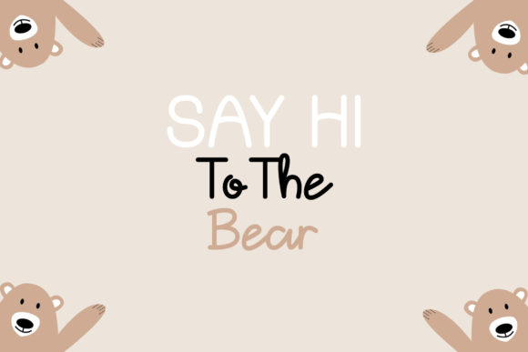 Hello Bear Font PNG with transparent background - Preview 4