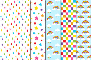 Rainbow Brights Seamless Digital Papers Graphic by clipheartcreations ...