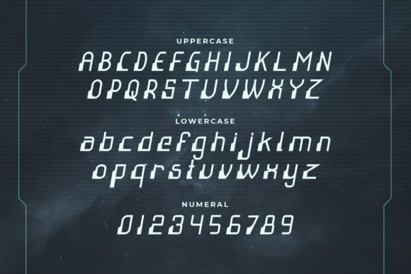Robot Line Font PNG with transparent background - Preview 1