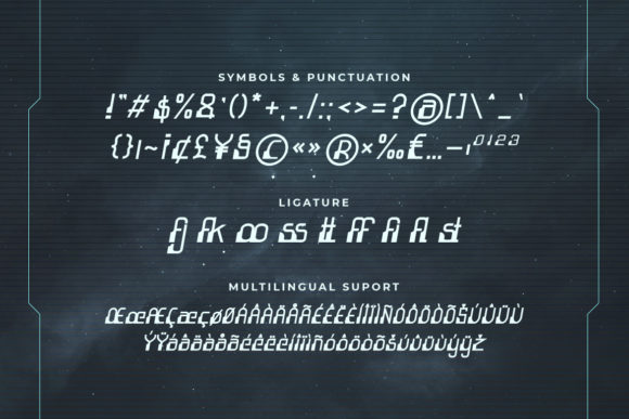 Robot Line Font PNG with transparent background - Preview 2