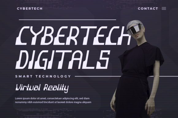Robot Line Font PNG with transparent background - Preview 3