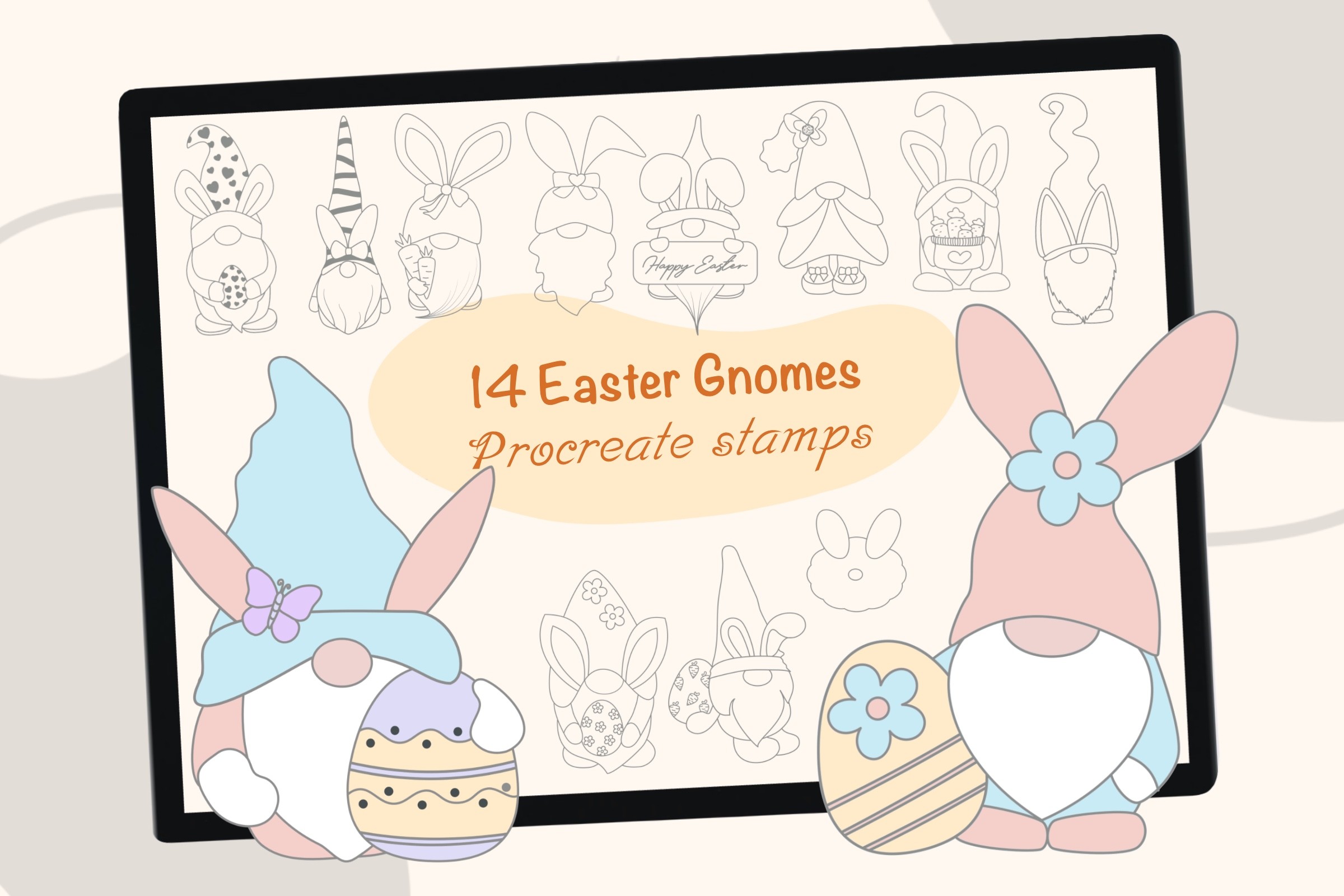 Easter Gnome Procreate Brush Stamps Graphic by Nine Sky Designs ...