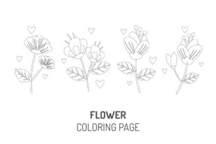 Flower Coloring Page Bundle Graphic by isalsemarang · Creative Fabrica