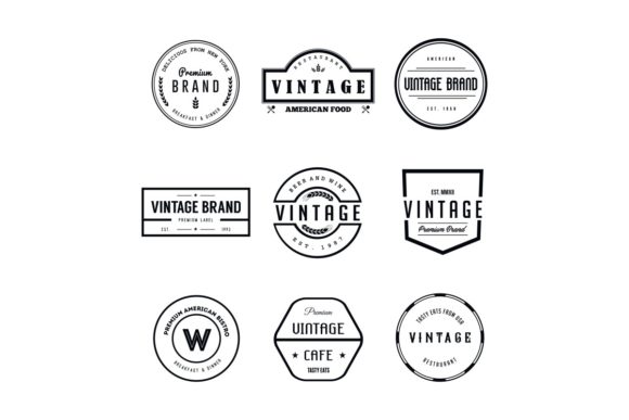 Vintage Logo Badge Vector Set