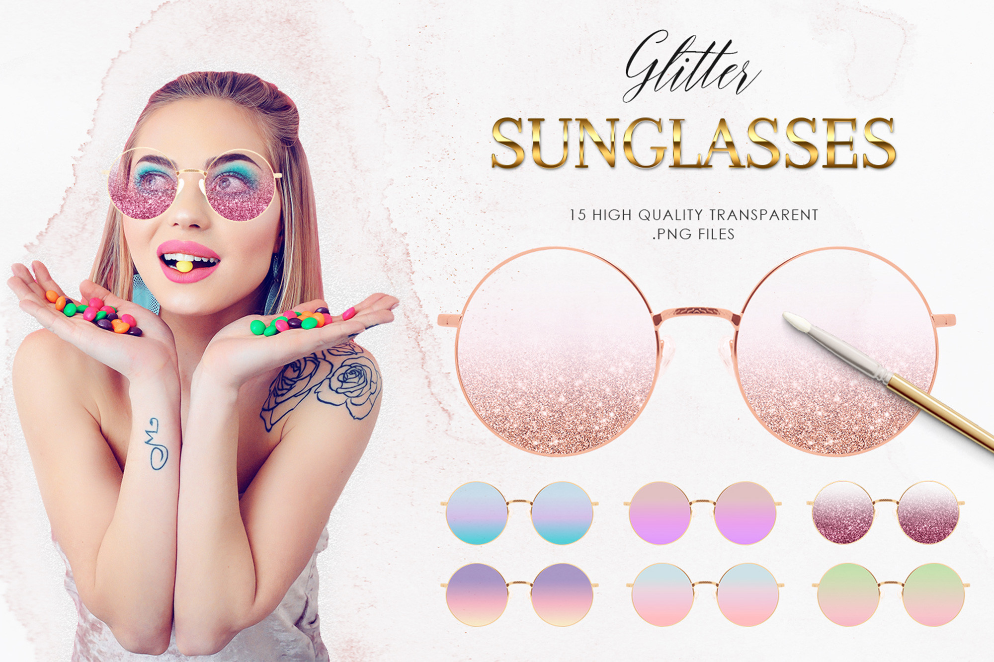 Glam Sunglasses Clipart Overlays