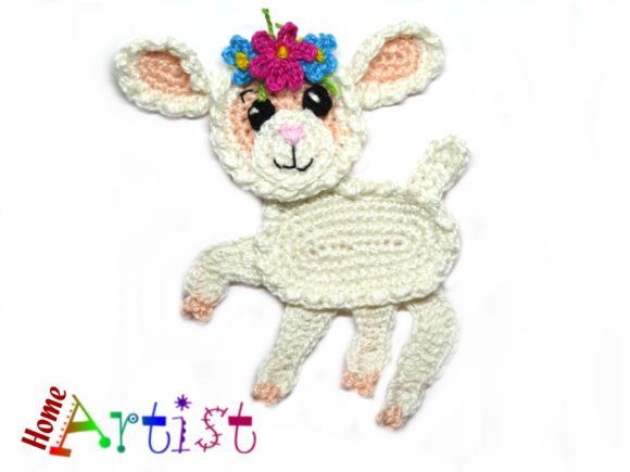 Lamb Crochet Applique Pattern