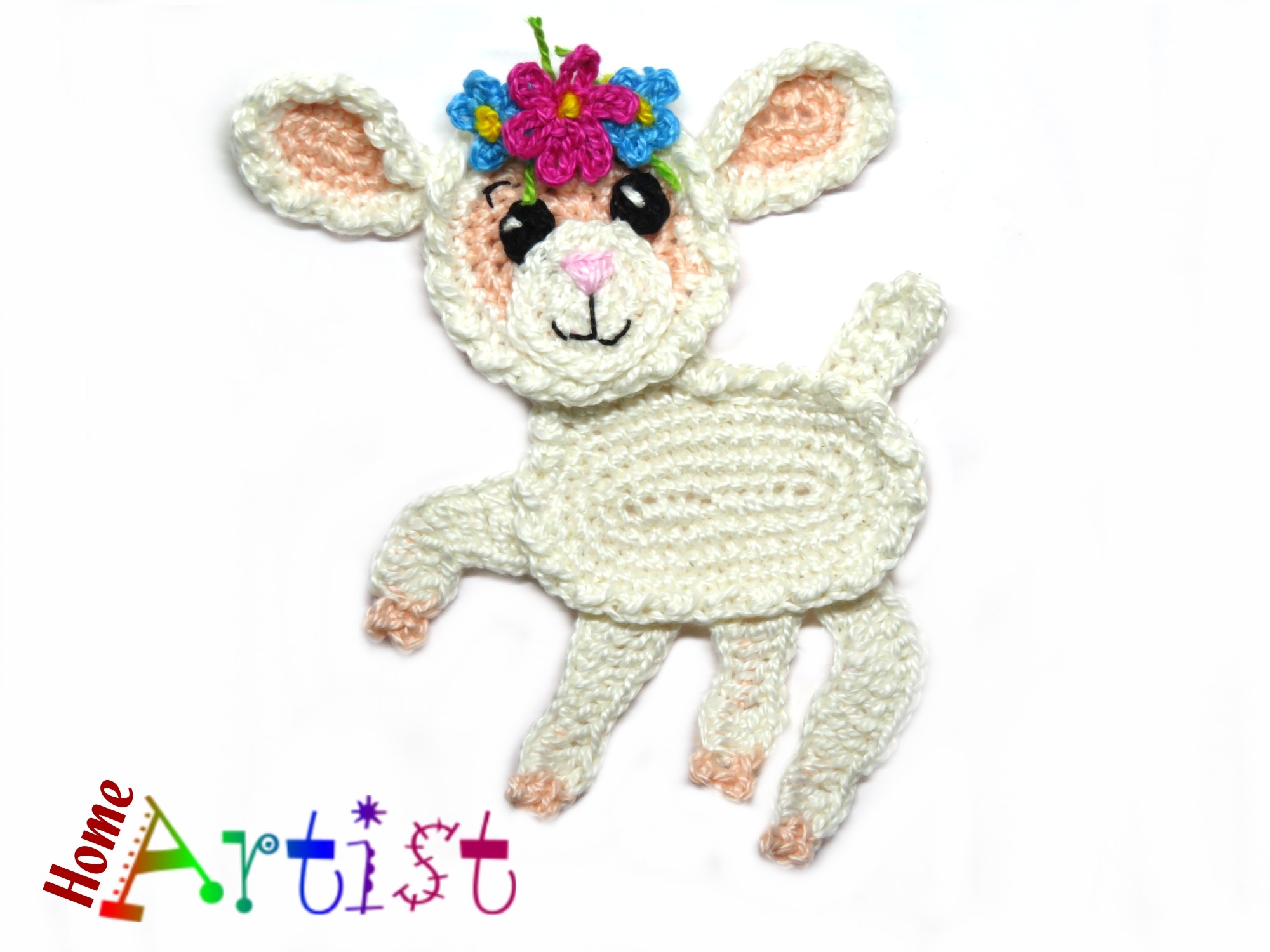 Lamb Crochet Applique Pattern