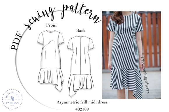 Asymmetric Frill Midi