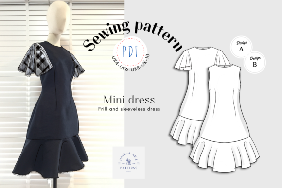 Frill and Sleeveless Mini Dress Graphic by have-a-nice-patterns Creative Fabrica Frill and Sleeveless Mini Dress Graphic by have-a-nice-patterns Creative Fabrica