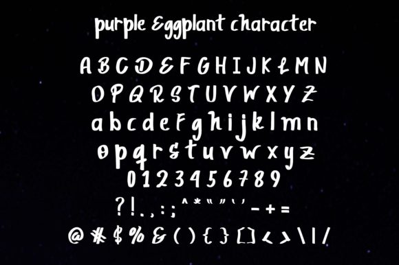 Purple Eggplant Font PNG with transparent background - Preview 4