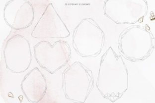 Silver Crystal Frames, Geometric Frames Graphic by CutePix · Creative ...