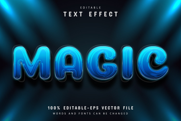 Text Frame Magic Blue Magic Text Effect Editable Graphic by aglonemadesign · Creative ...