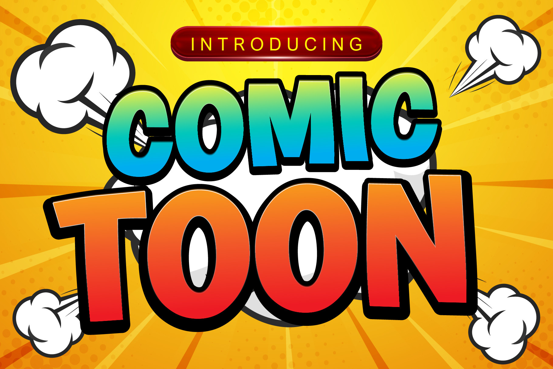 Comic Toon preview, cool fun display font with cartoonish energy