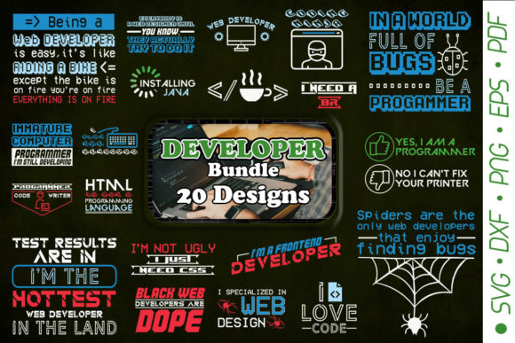Developer Bundle Graphic Print Templates By Mewtiverse Lab