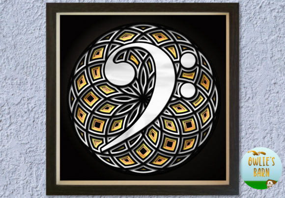 Layered Bass Key (round) Shapes 3D SVG Craft By Owlie's Barn