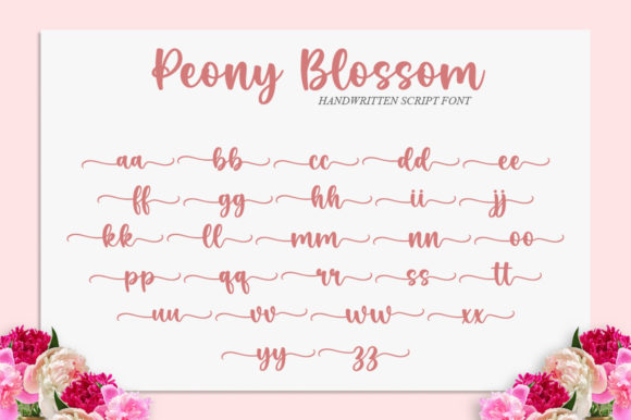 Peony Blossom Font PNG with transparent background - Preview 5