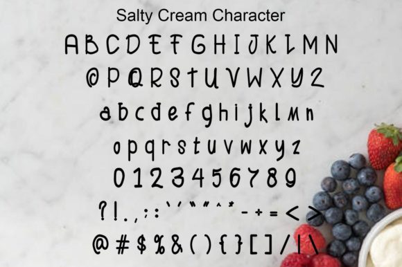 Salty Cream Font PNG with transparent background - Preview 4