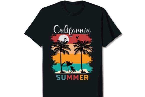Preview of California Summer T-shirt Design T-shirt, sticker, and sublimation design