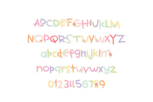 Kid's Bloom Font PNG with transparent background - Preview 1