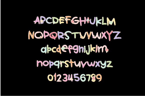 Kid's Bloom Font PNG with transparent background - Preview 2