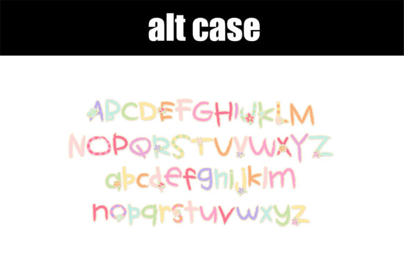 Kid's Bloom Font PNG with transparent background - Preview 6