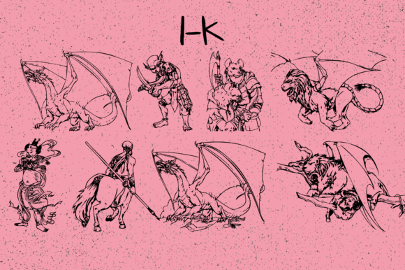 Legendary Characters Font PNG with transparent background - Preview 2