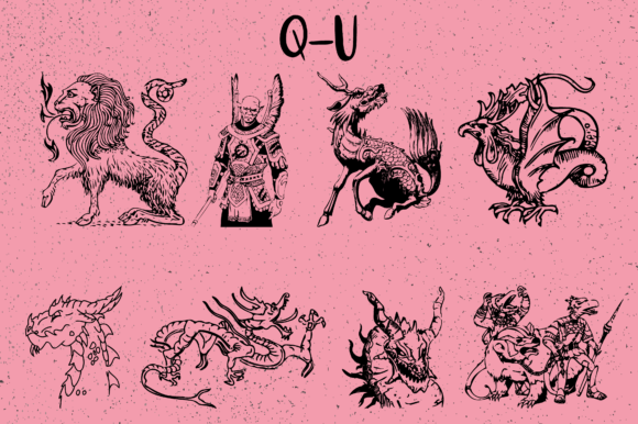 Legendary Characters Font PNG with transparent background - Preview 3