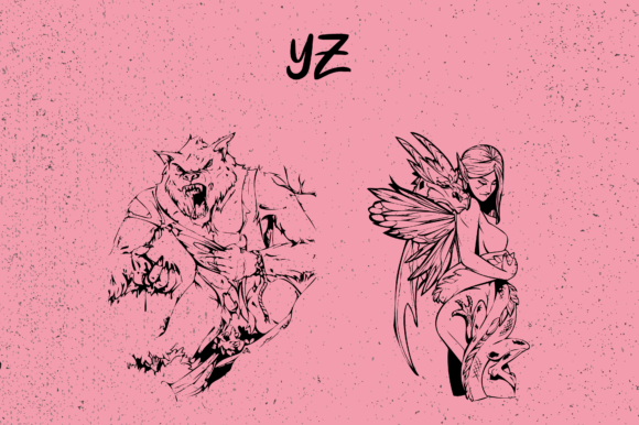 Legendary Characters Font PNG with transparent background - Preview 4