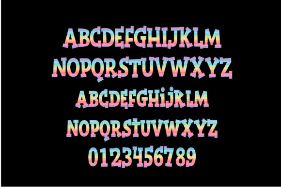 Rainbow Pastel Font PNG with transparent background - Preview 2