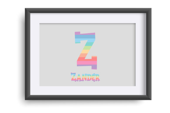 Rainbow Pastel Font PNG with transparent background - Preview 3