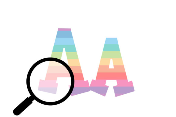Rainbow Pastel Font PNG with transparent background - Preview 5