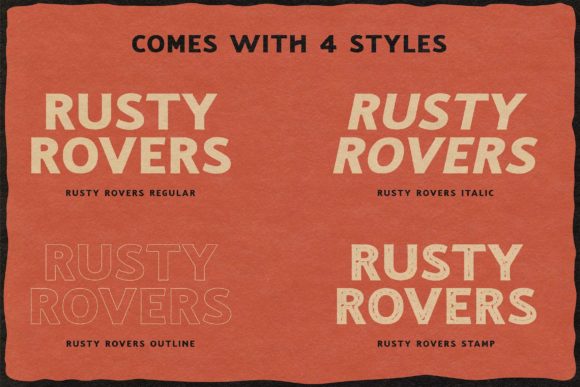 Rusty Rovers Font PNG with transparent background - Preview 1