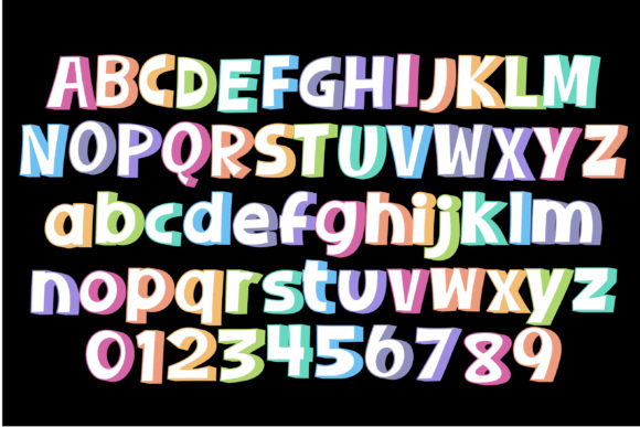 Sherbet Shadow Font PNG with transparent background - Preview 2