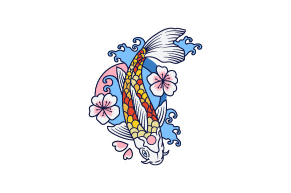 Realistic Koi Fish Tattoo Animals Craft Cut File By Creative Fabrica Crafts