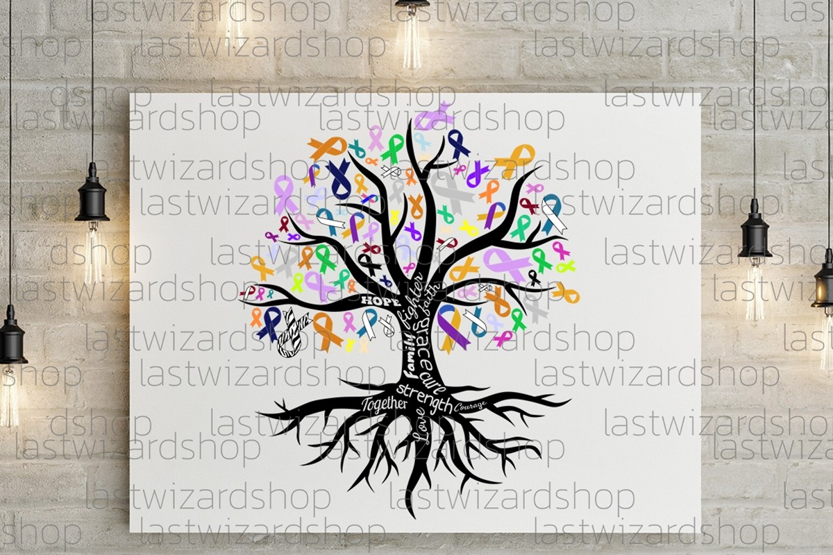 All Cancer Tree Svg, Cancer Awareness Graphic by Lastwizard Shop ...